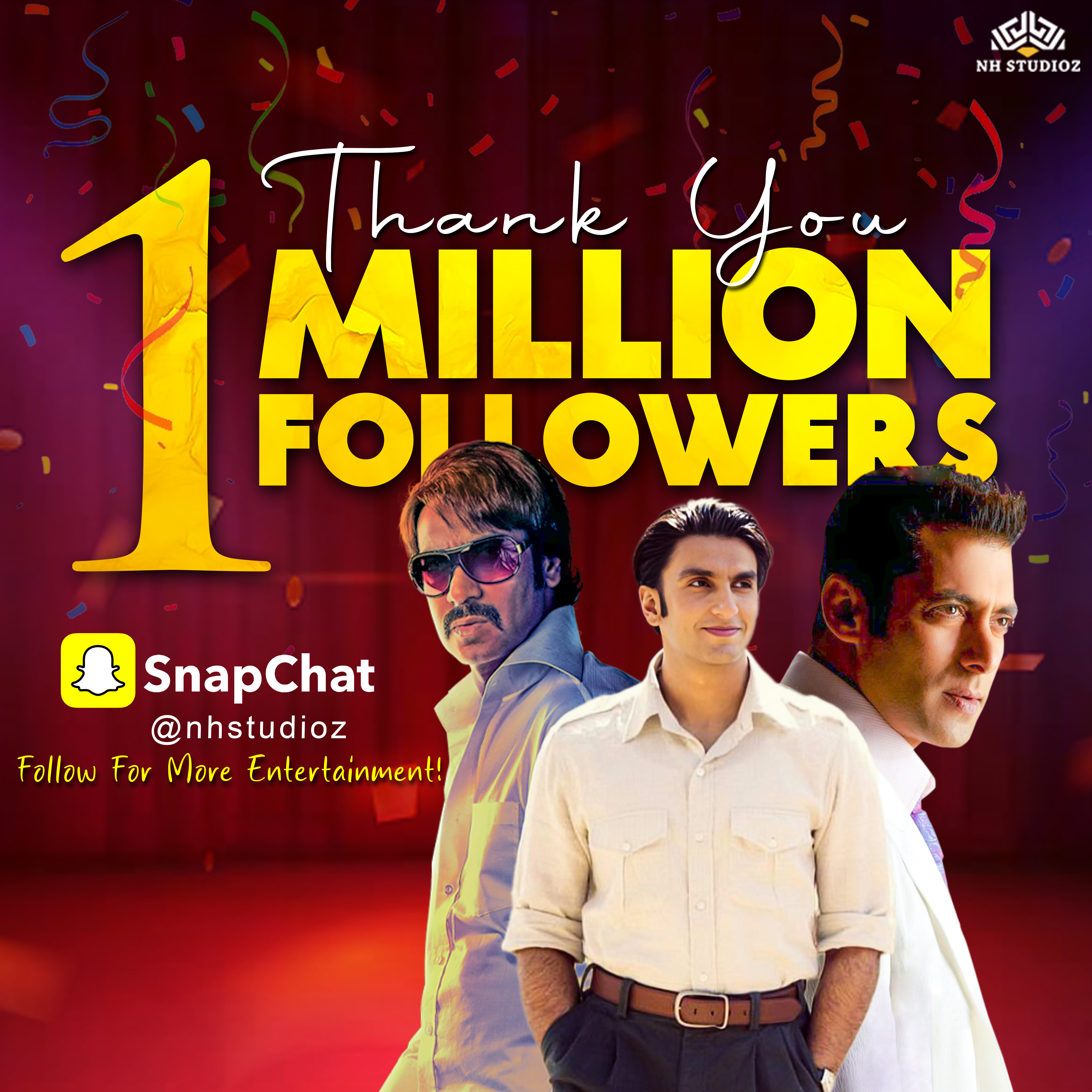 NH STUDIOZ Snapchat channel has hit 1 MILLION followers